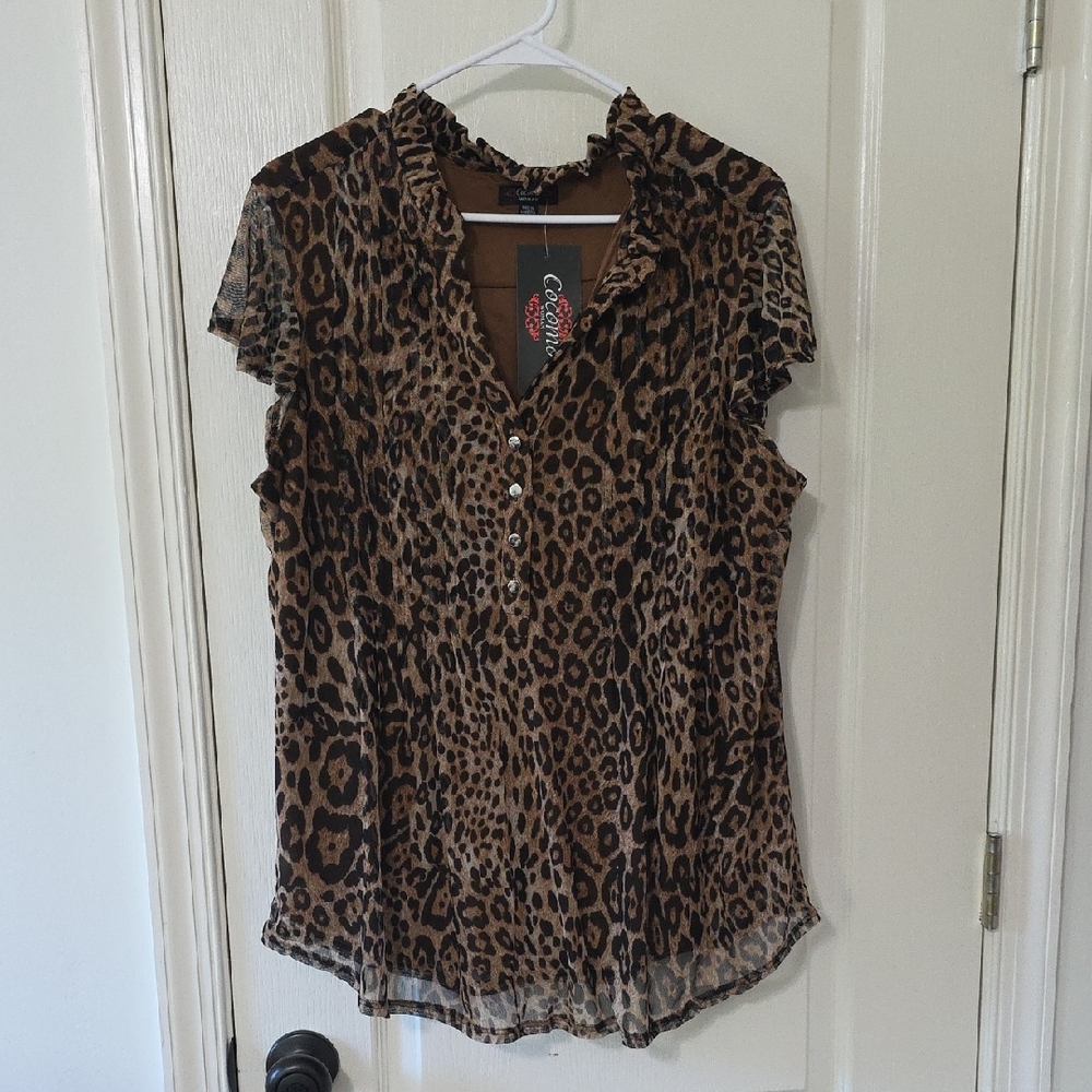 COCOMO WOMAN  Leopard Print Blouse